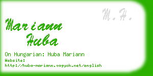 mariann huba business card